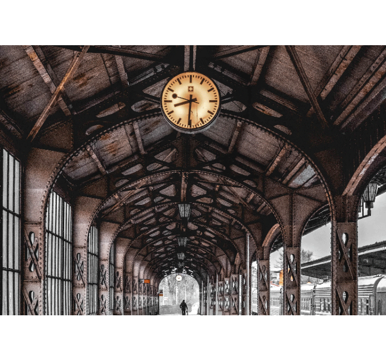 Miesto sienų freska laikrodžių stoties arkos - „Tenstickers“
