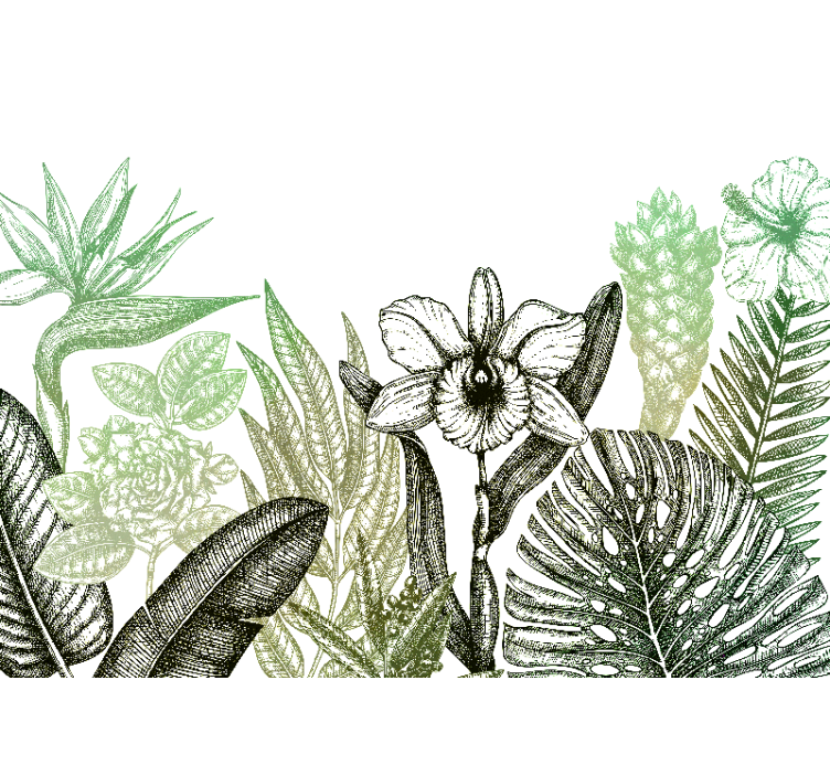 Gėlių sienos freska botaninė gėlių kompozicija - „Tenstickers“