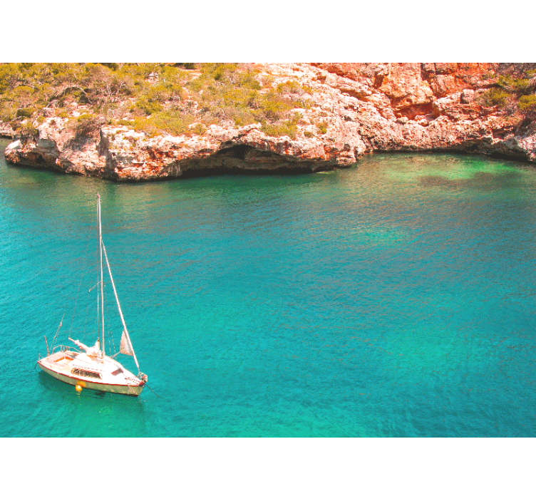 žydros mėlynos spalvos vandenyno maljorka po jūros freska - „Tenstickers“