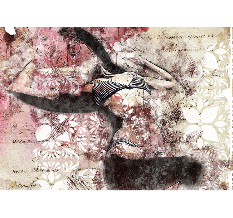 Meilės sienos freska elegantiškas šokio judesys - „Tenstickers“