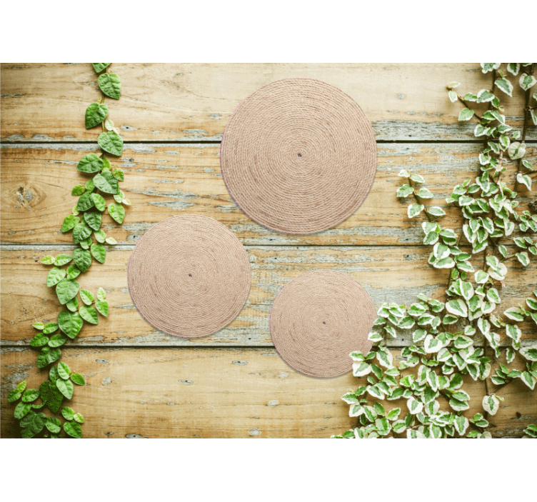 Tekstūruotos sienų freska natūralių virvių ratai - „Tenstickers“