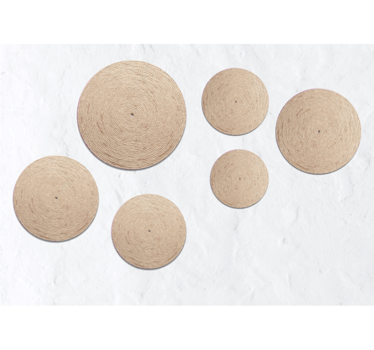 Tekstūruotos sienų freska natūralūs apskritimų raštai - „Tenstickers“