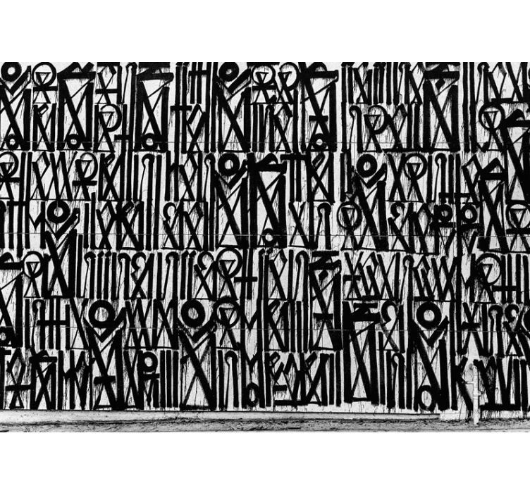 Mmiesto meno sienų freska juodi abstraktūs raštai - „Tenstickers“