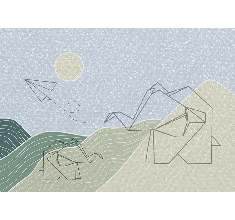 Japoniškų dramblių dizainas vaikų miegamojo sienų freska - „Tenstickers“