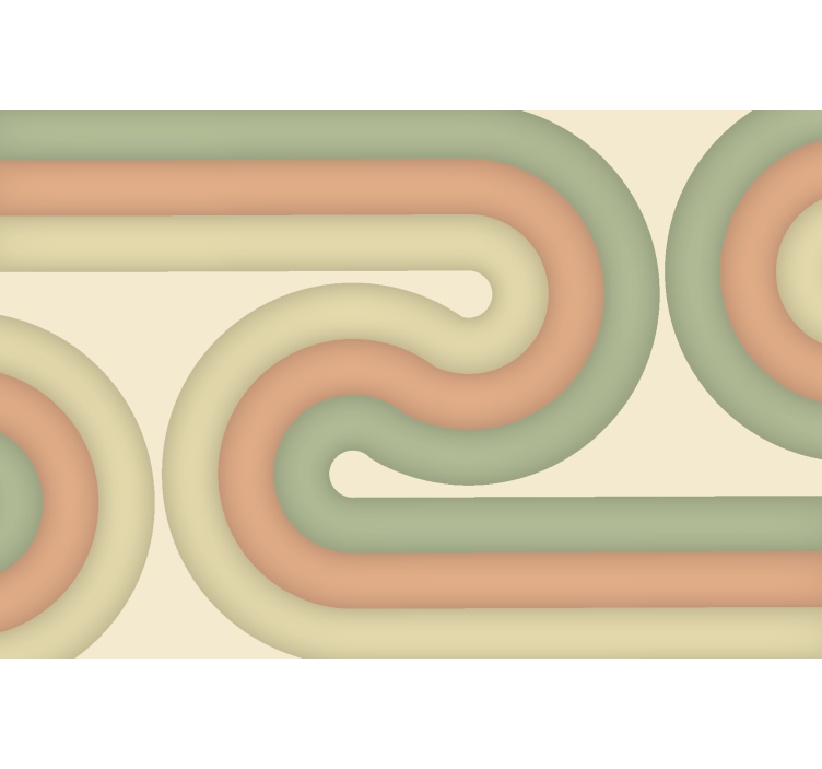 Lenktas retro raštas gyvenamojo kambario sienų freska - „Tenstickers“