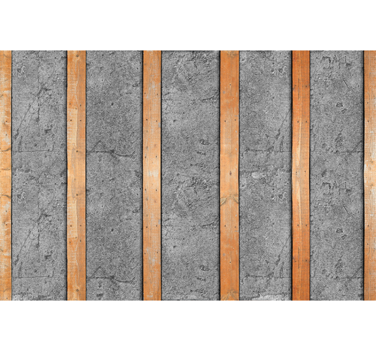 Mediniai lentju ant betono medžio efekto sienų freska - „Tenstickers“