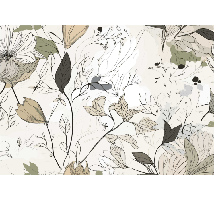 Piešti gėles vonios kambario sienų freska - „Tenstickers“