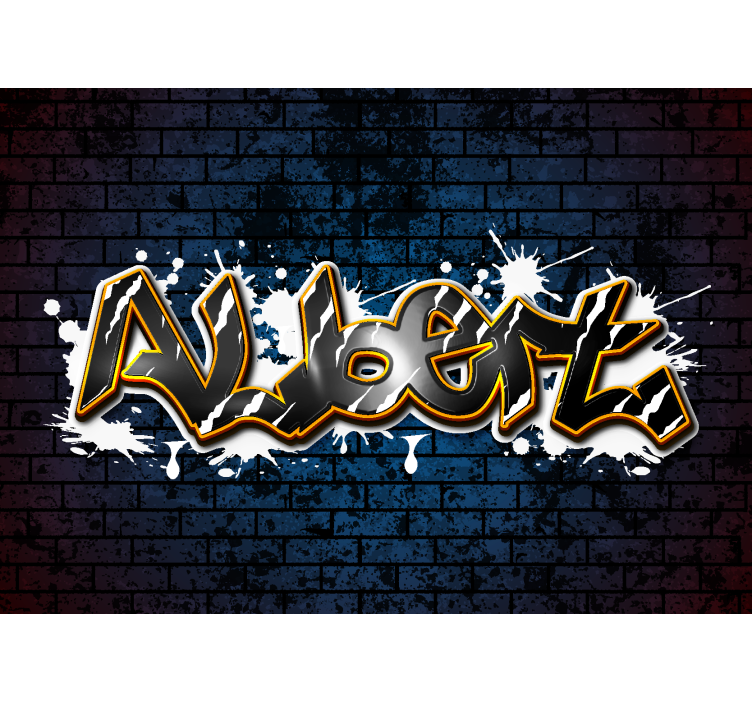 Plytų siena su pavadinimu paauglių miegamasis sienų freska - „Tenstickers“