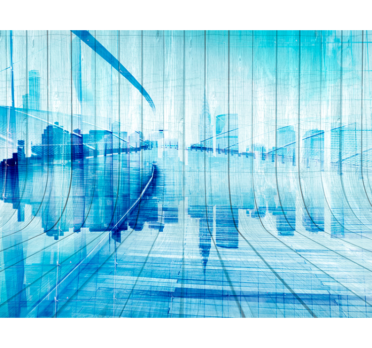 Miesto eskizo panorama miesto sienų freska - „Tenstickers“