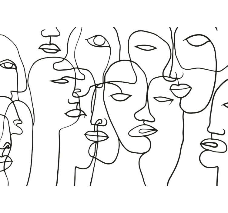 Veido raštas abstraktus sienų freska - „Tenstickers“