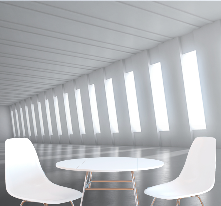 3d sienų freska minimalistinis šviesus interjeras - „Tenstickers“