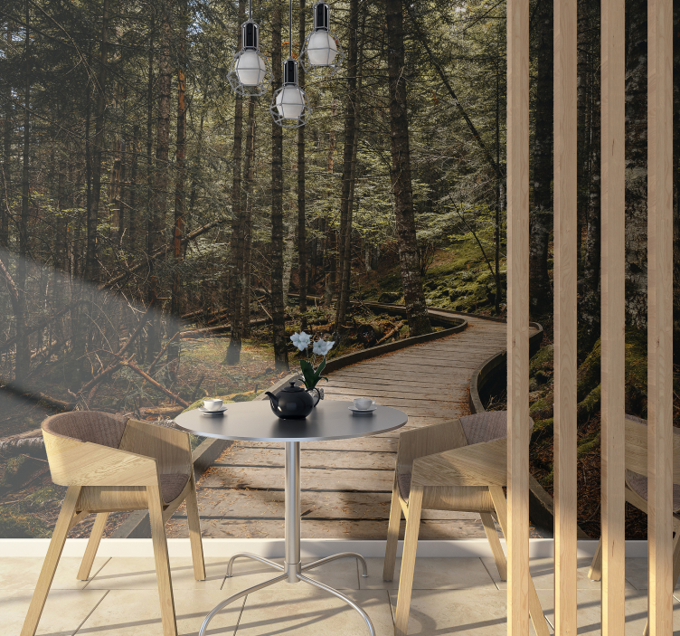 3d takas per miško kraštovaizdžio sienos freską - „Tenstickers“