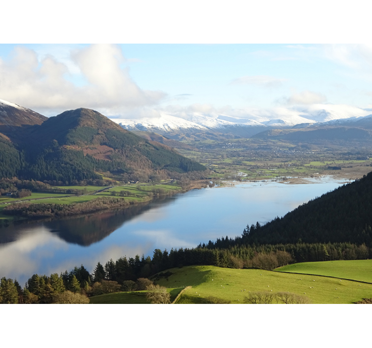 Ramus vaizdas į ežerą ežero sienų freska - „Tenstickers“