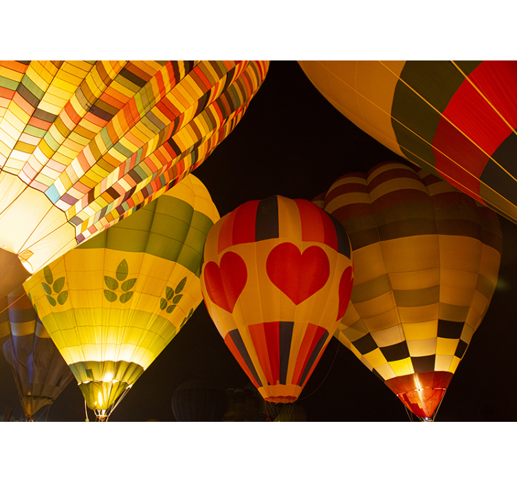 širdies balionų skrydis dangaus sienos freska - „Tenstickers“