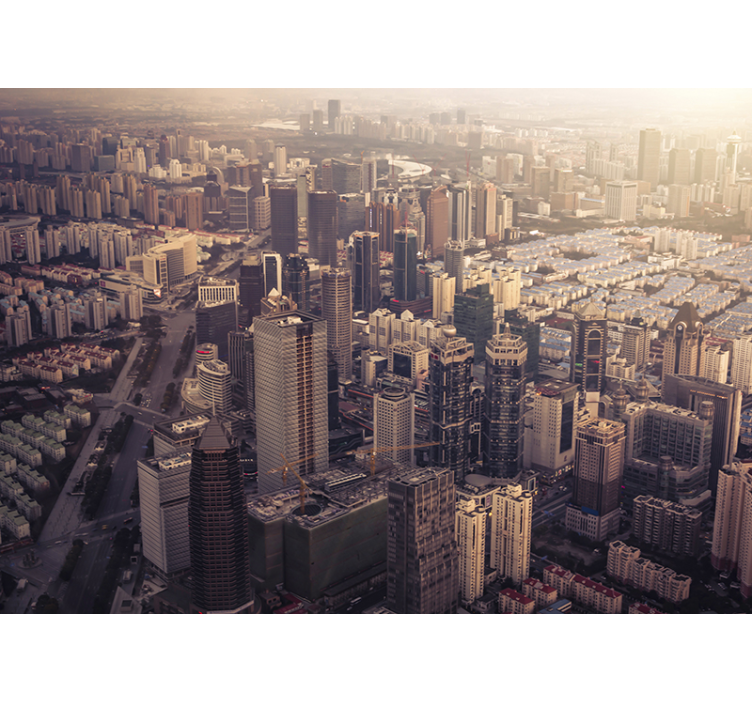 Miesto sienų freska dangaus linijos urbanistinė perspektyva - „Tenstickers“