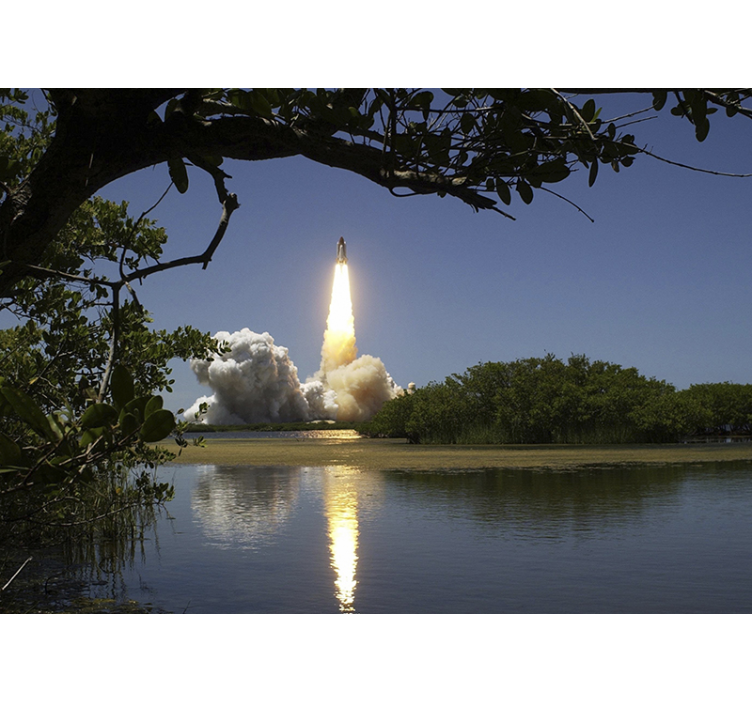 Skraidančios raketos kraštovaizdžio sienos freska - „Tenstickers“