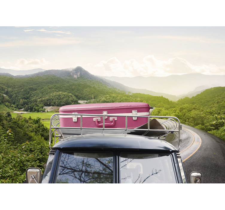 Transporto priemonių sienų freska vintage lagaminų nuotykiai - „Tenstickers“