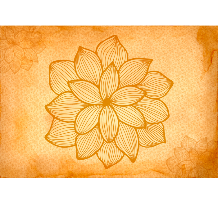 Gyvenamojo kambario sienų freska dideliu gėlių motyvu - „Tenstickers“