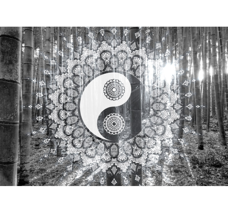 Zen sienų freska yin yang mandala - „Tenstickers“