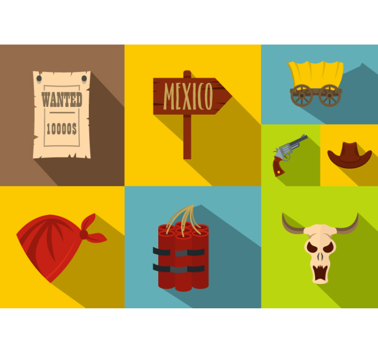 Vaikų miegamojo sienų freska meksikos tema - „Tenstickers“