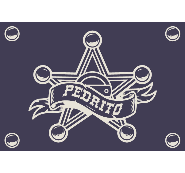 Vaikų miegamojo sienų freska su asmeniniu šerifo ženklu - „Tenstickers“