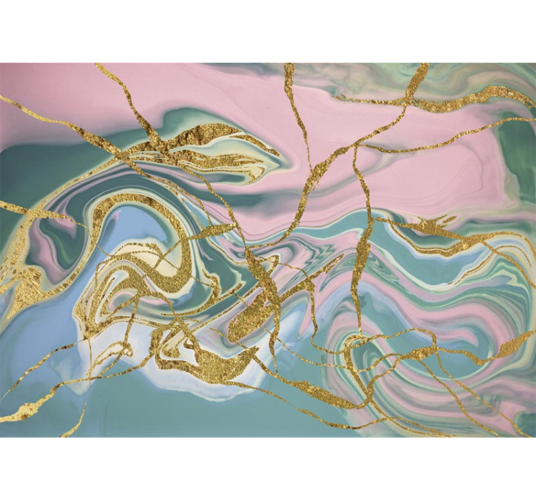 Aukso spalvos marmuro tekstūros sieninis paveikslas - „Tenstickers“