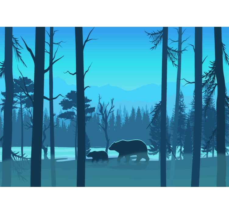 Vaikų kalnai ir meškos sieninė tapyba - „Tenstickers“