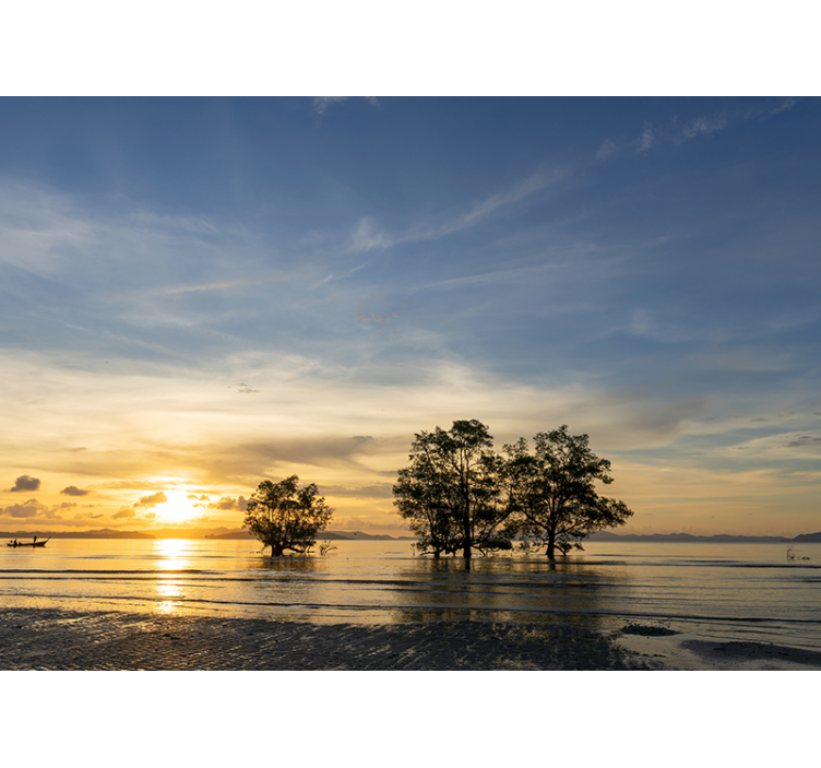 Ramus saulėlydis peizažo sienos freska - „Tenstickers“