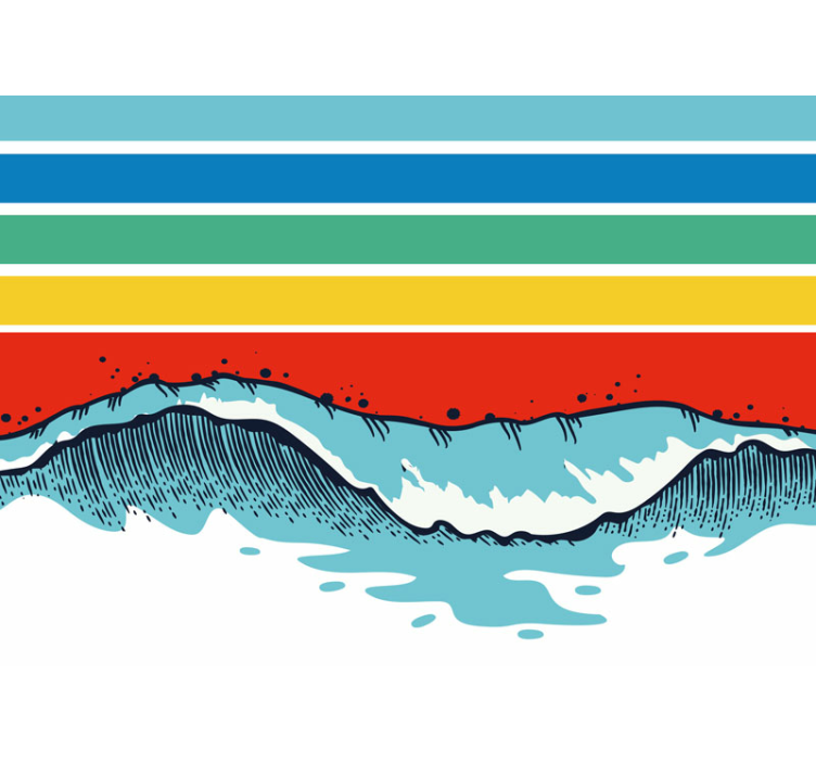 Gamtos sienų tapyba stilizuotu bangų raštu - „Tenstickers“