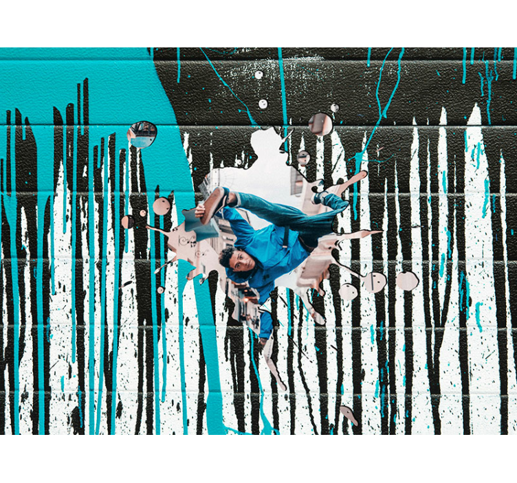 Mmiesto meno sienų freska dinamiškas riedlentininkas - „Tenstickers“