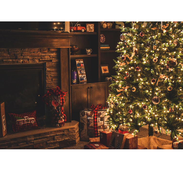 Kalėdiniai sienų freska Šventinio medžio apšvietimas - „Tenstickers“