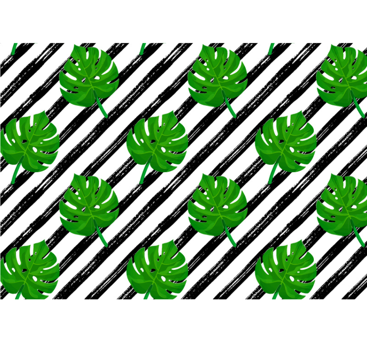 Atogrąžų lapų raštas sienų freska - „Tenstickers“