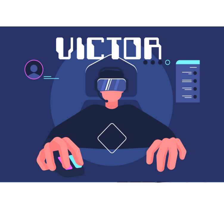 „gamer boy“ sieninis paveiksliukas - „Tenstickers“