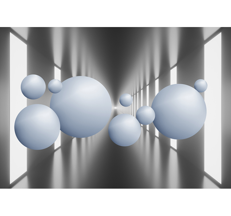 Plūduriuojančių sferų išdėstymas 3D  sienų freska - „Tenstickers“