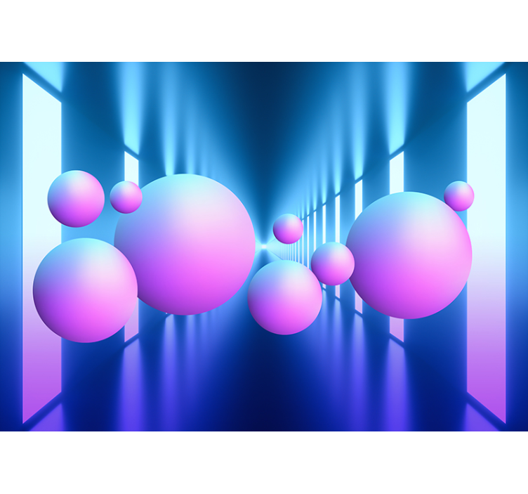 Abstraktus sienų freska plūduriuojančių sferų iliuzija - „Tenstickers“