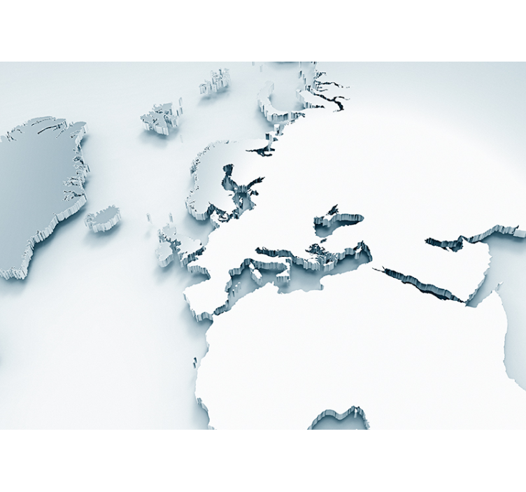 3d efekto pasaulio žemėlapio sieninis paveikslas - „Tenstickers“