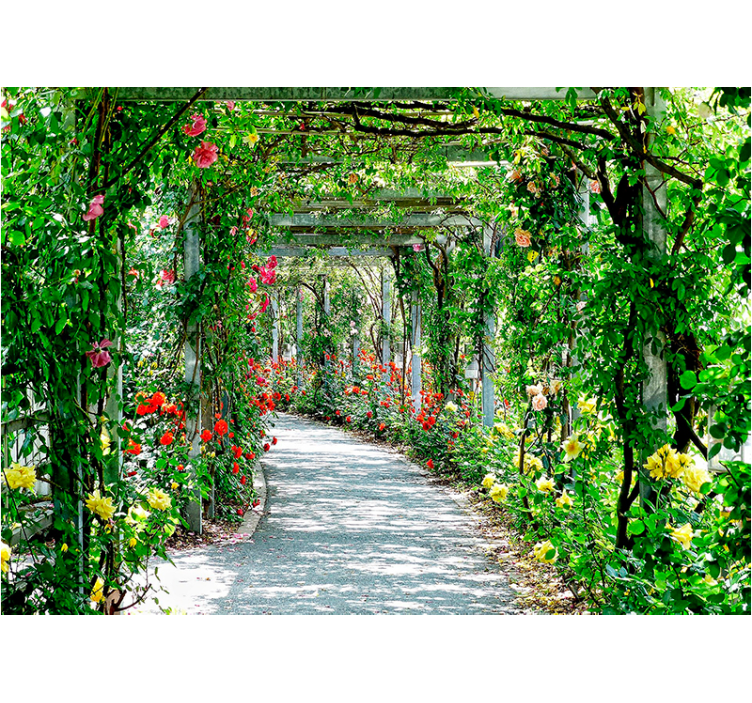 Gėlių sienos freska prabangus gėlių arkadas - „Tenstickers“