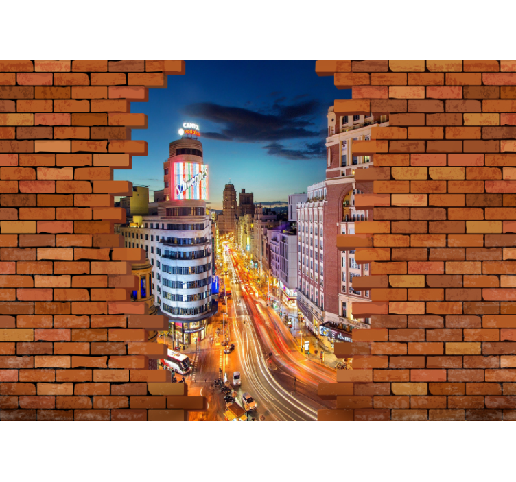 Plytų sienos fototapetai vaizdai iš madrid fototapetai - „Tenstickers“