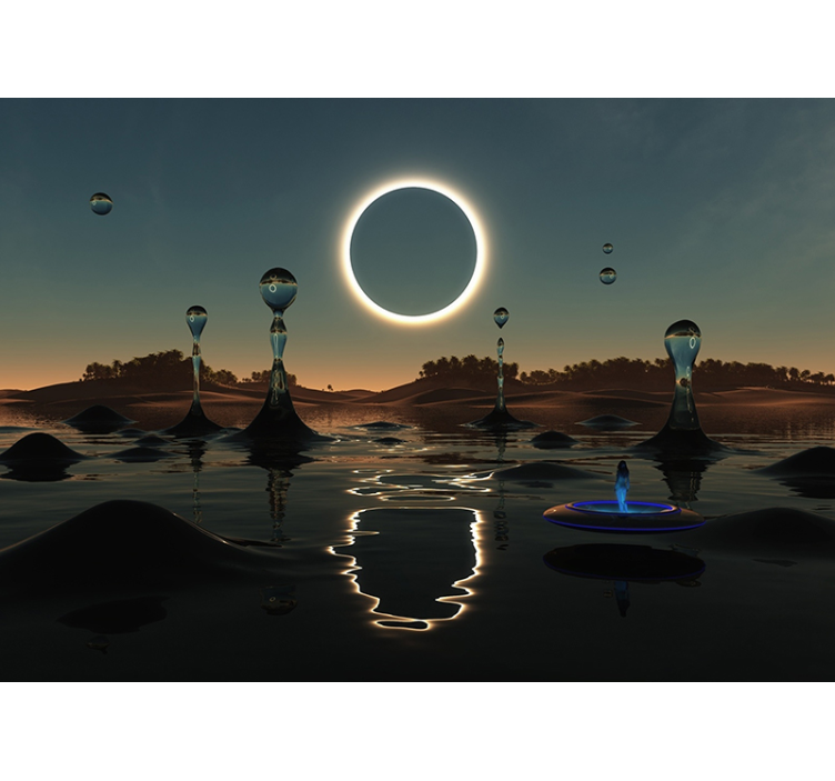 Dangiškojo vandens scena erdvės sienų freska - „Tenstickers“