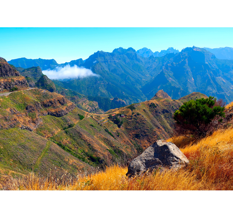 Didingas vaizdas kalnų sienos freska - „Tenstickers“