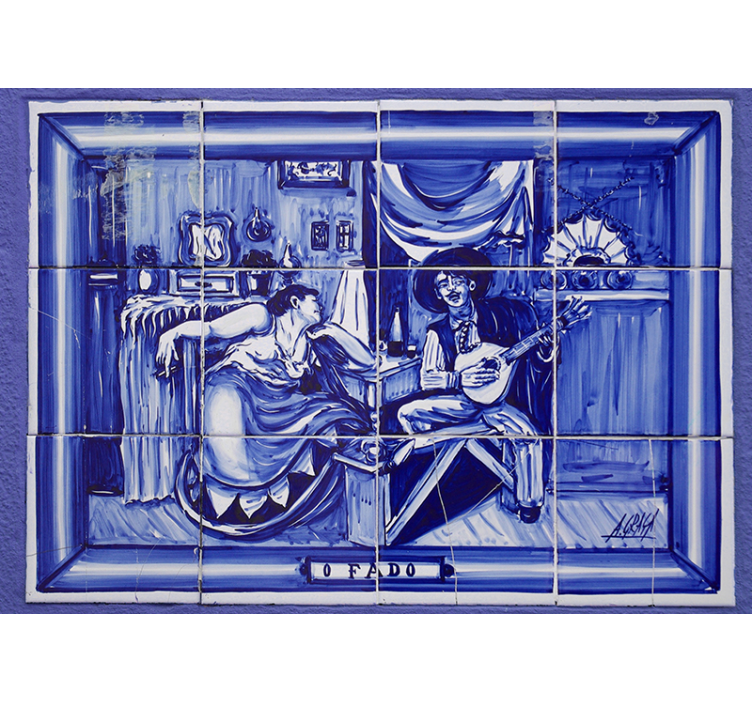 Muzikantas ir mūza meilės sienos freska - „Tenstickers“