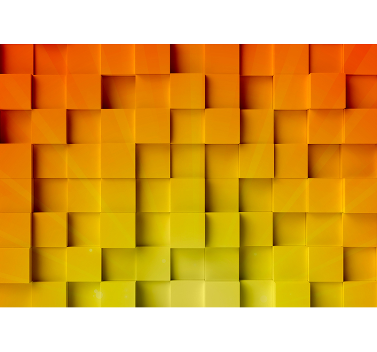 Oranžinė geometrinė mozaikinė 3d sieninė tapyba - „Tenstickers“