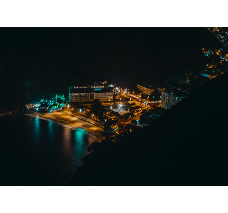 Miesto sienų freska naktinės miesto panorama - „Tenstickers“