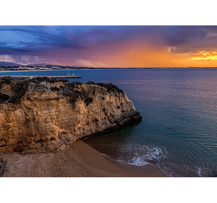 Pajūrio uolos vaizdas peizažo sienos freska - „Tenstickers“