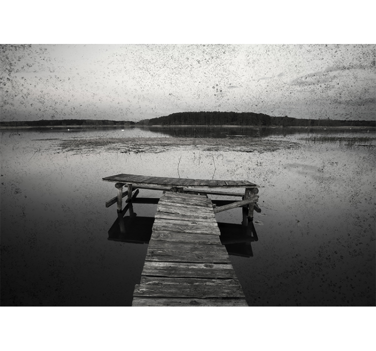 Peizažo sienos freska vaizdingas prieplaukos atspindys - „Tenstickers“