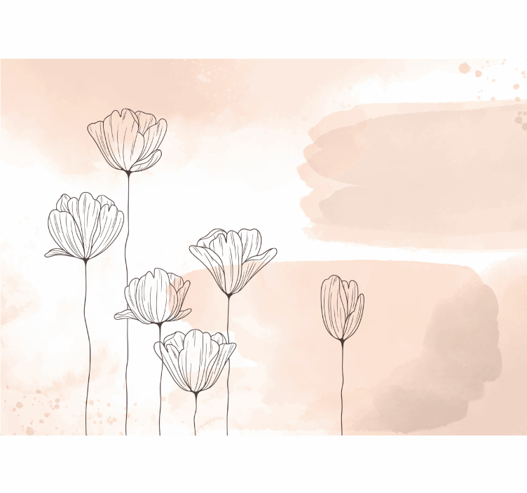 Gėlių linijos meno freska - „Tenstickers“