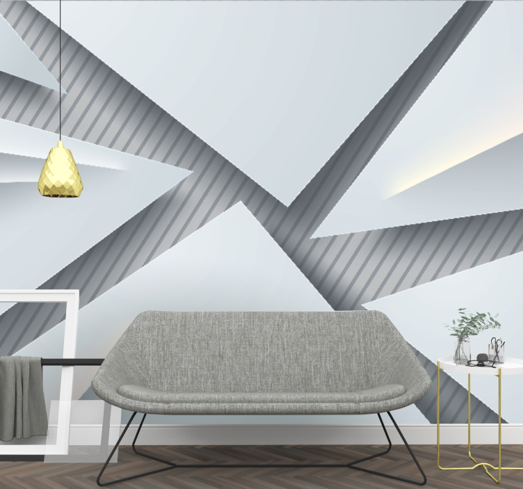 Abstraktus sienų freska geometrinės sluoksniuotos formos - „Tenstickers“