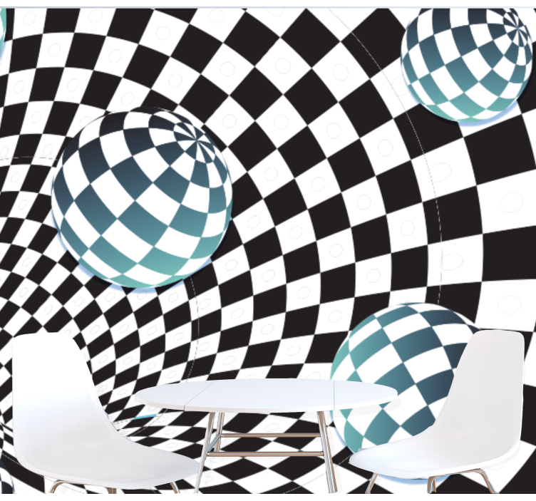 Abstraktus sienų freska iliuzinė sferų struktūra - „Tenstickers“