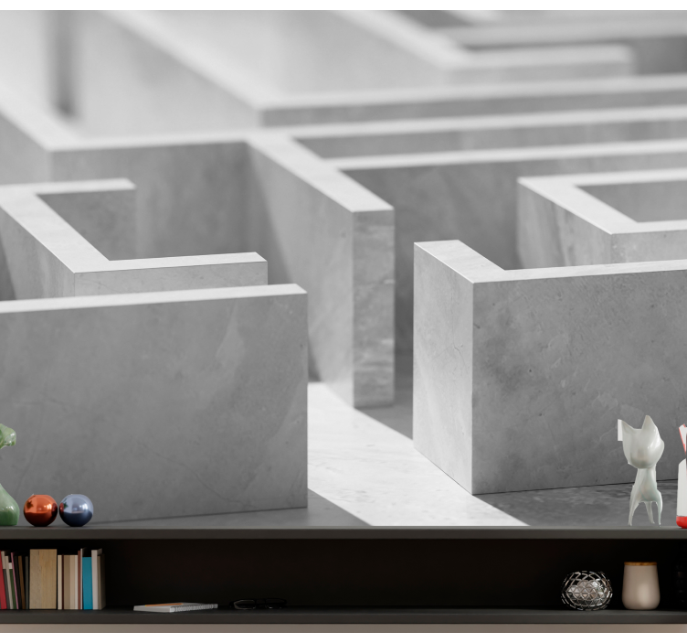 Abstraktus sienų freska labirinto struktūros detalės - „Tenstickers“