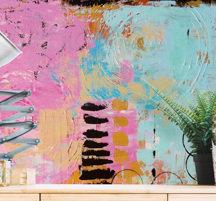 Abstraktus sienų freska spalvingi vingių motyvai - „Tenstickers“